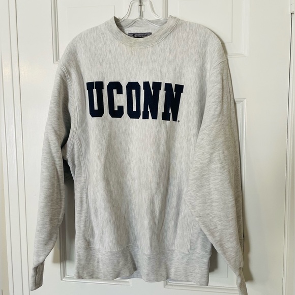Champion Gray Sweatshirt with Navy Lettering - Picture 1 of 3